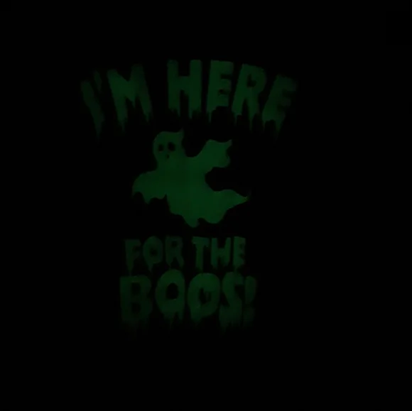 I'm Here For The Boos Glow In The Dark Ghost Halloween Shirt Medium - Picture 2 of 4